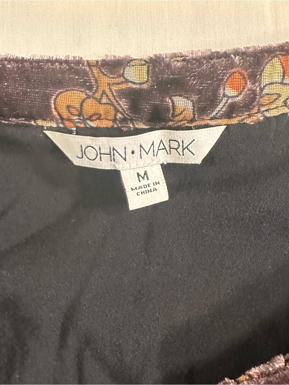 John Mark Velvet Embroidered Patchwork Tunic animal print BoHo country cottage - Picture 8 of 14